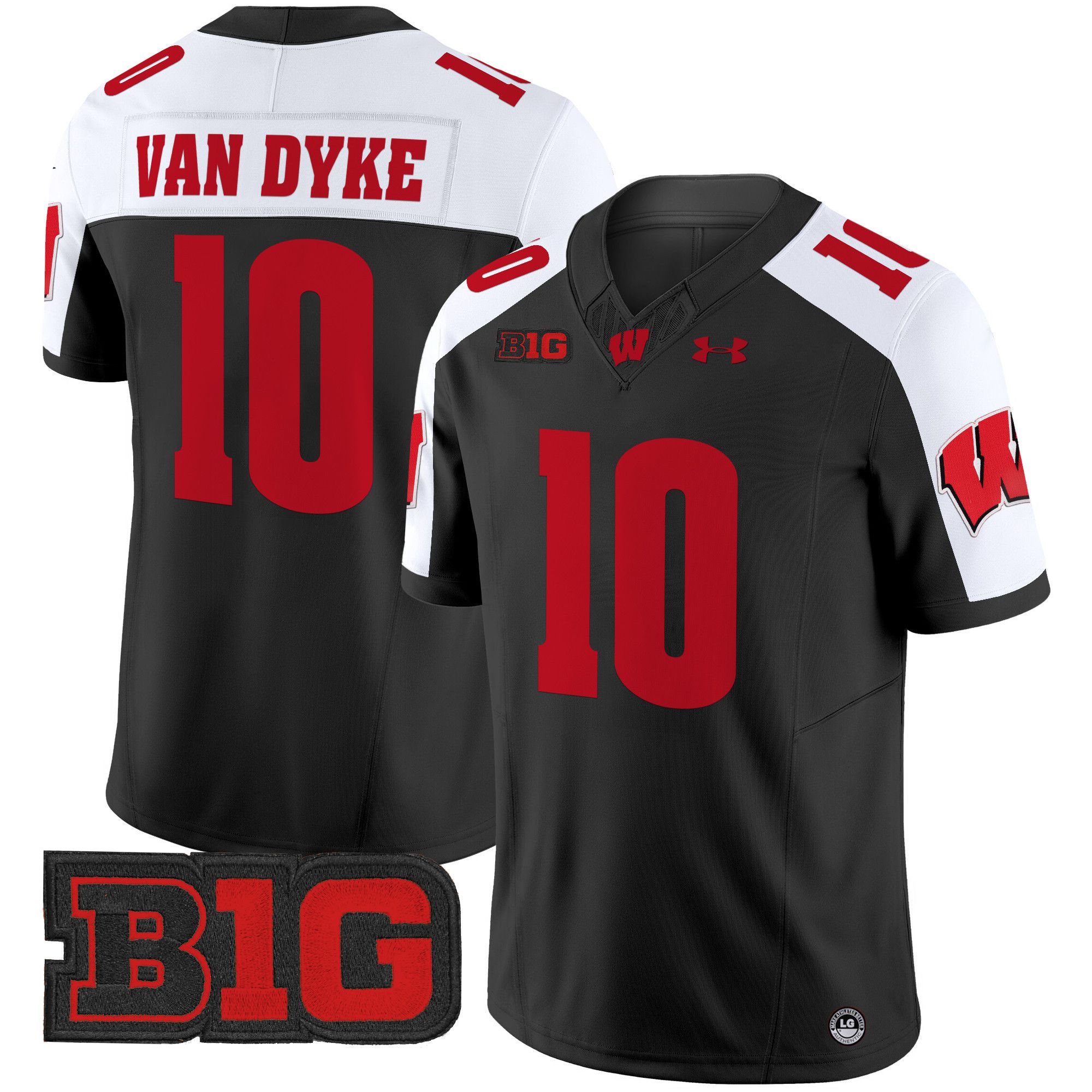 Men Wisconsin Badgers #10 Van dyke Black 2024 Vapor Limited NCAA Jersey